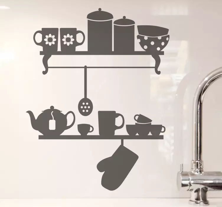 Sticker decorativo scaffali cucina - TenStickers