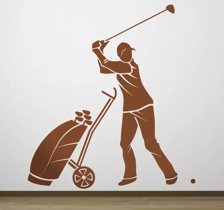 Sticker decorativo silhouette golfista - TenStickers