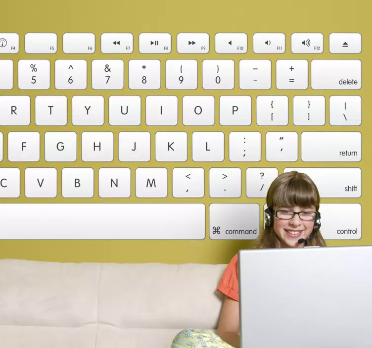 Sticker decorativo tastiera computer - TenStickers