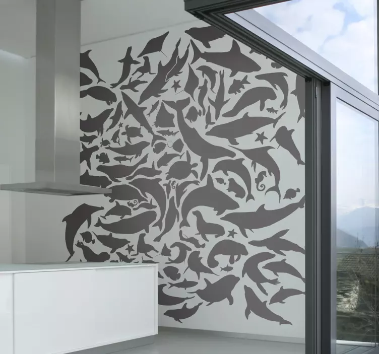 Sticker decorativo texture fauna marina - TenStickers