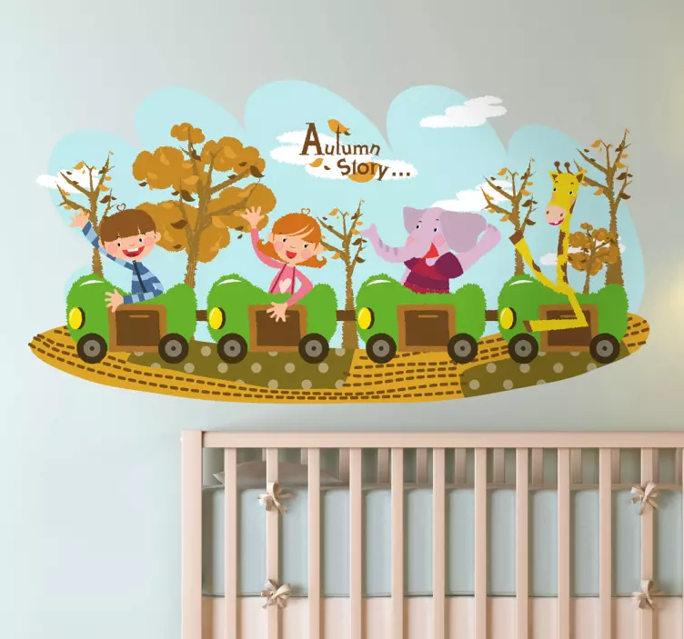 Sticker decorativo trenino autunnale - TenStickers