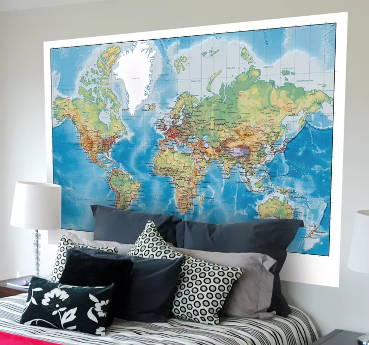 Sticker decorativo world map - TenStickers