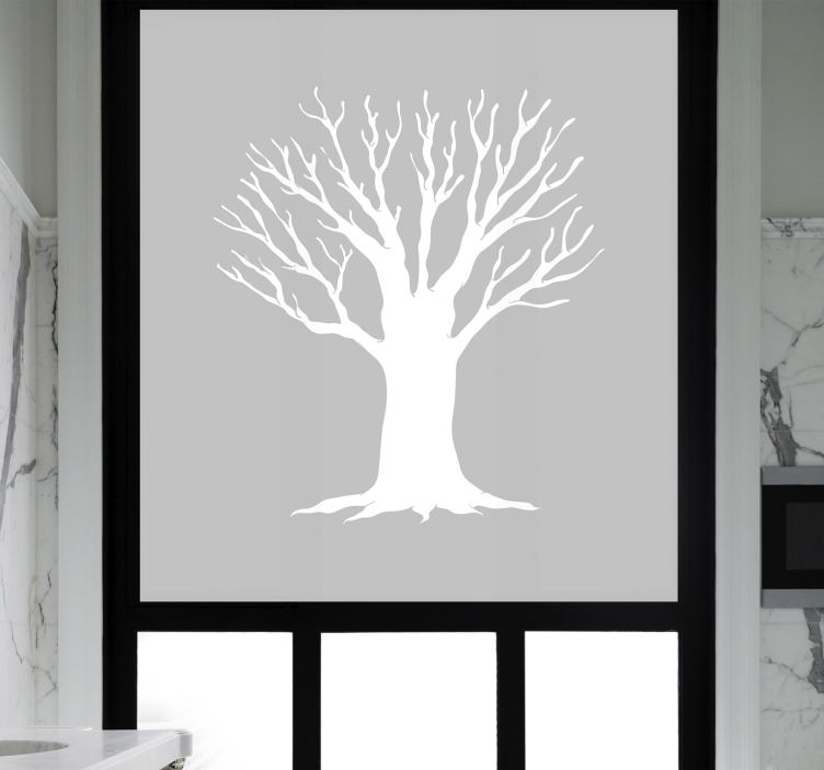 Adesivo per finestra schizzo bagno albero - TenStickers