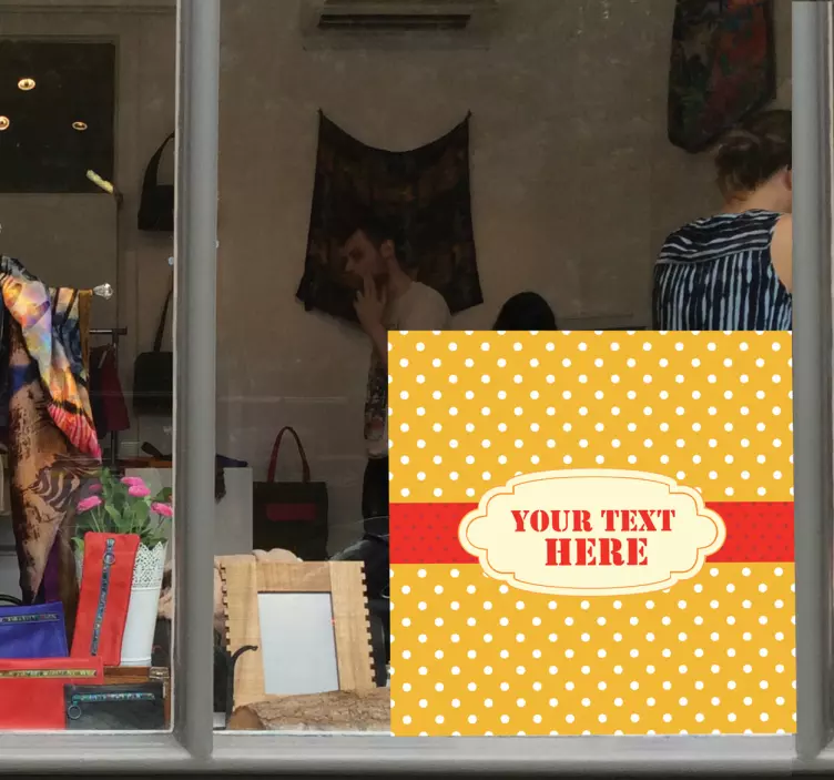 Sticker etichetta gialla con pois - TenStickers