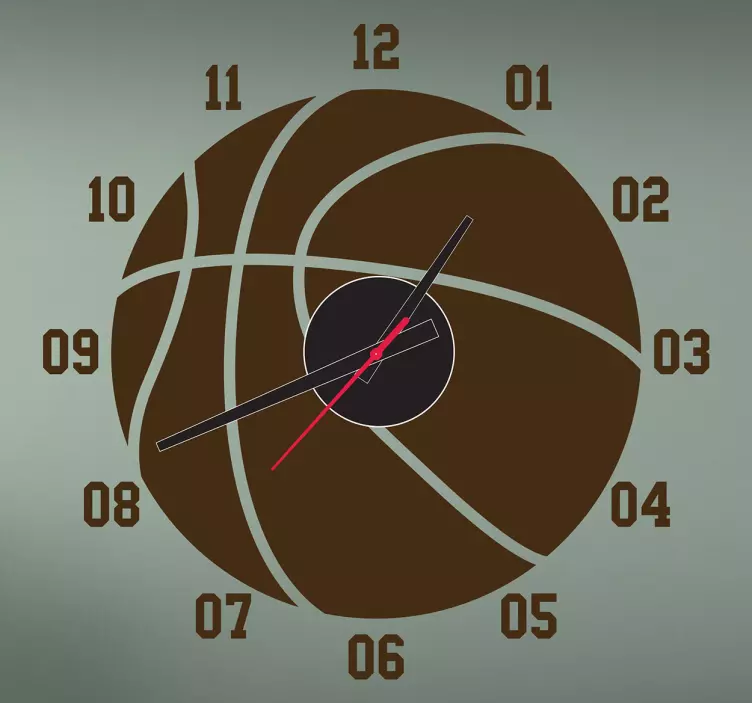 Sticker orologio pallone basket - TenStickers