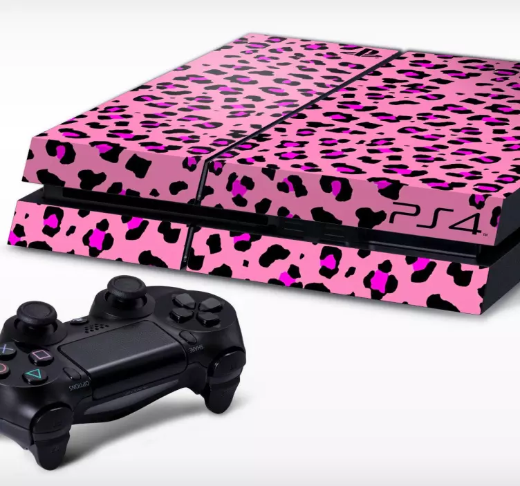 Sticker PS4 leopardo rosa - TenStickers