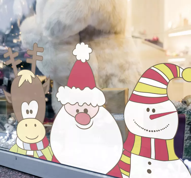 Vetrofania personaggi di Natale - TenStickers