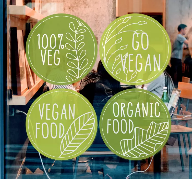 Vetrofanie cibo vegano 100% - TenStickers