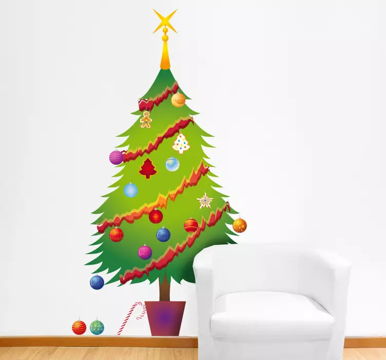 Adesivo murale albero di Natale - TenStickers