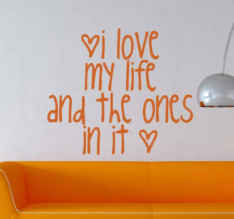 Adesivo murale decorativo Love my life - TenStickers