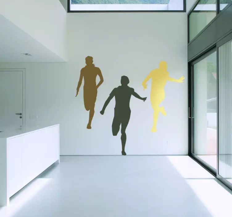 Adesivo murale silhouette tre atleti - TenStickers