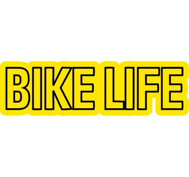 Adesivo bici vita in bicicletta con sfondo giallo - TenStickers