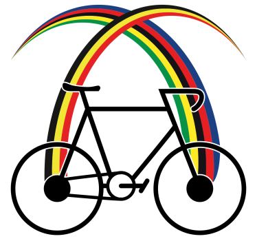 Adesivo bici strisce e design della bicicletta - TenStickers