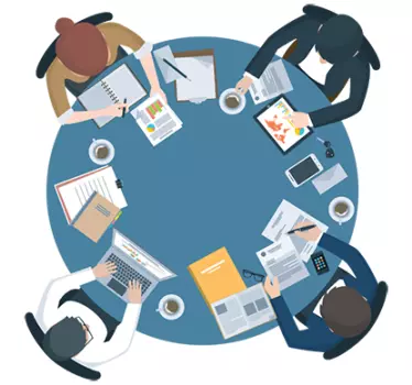 Adesivo decorativo ufficio tavola rotonda - TenStickers
