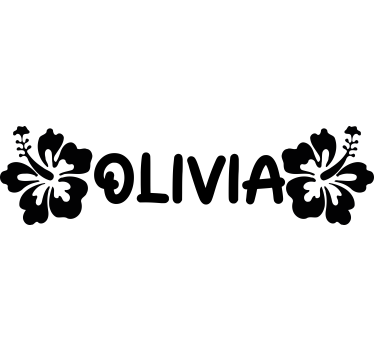 Adesivi animali per bambini fiori rosa hawaiani - TenStickers