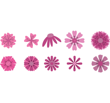 Adesivi animali per bambini graziosi fiori rosa - TenStickers