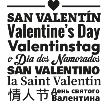 Adesivo San Valentino lingue  - TenStickers