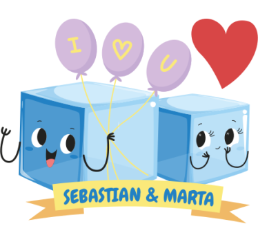 Adesivo per frigo cubetti di ghiaccio con i vostri nomi - TenStickers