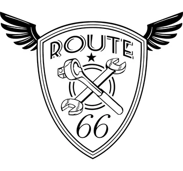 Sticker decorativo Scudo Alato Route 66 - TenStickers