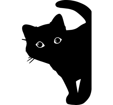 Adesivo per auto gatto curioso - TenStickers