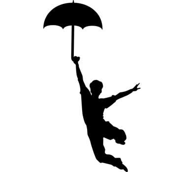 Adesivo decorativo Silhouette ballerino Ombrello - TenStickers