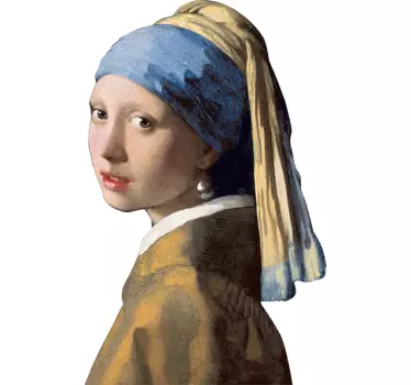Adesivo decorativo Ragazza orecchino di Perla - TenStickers