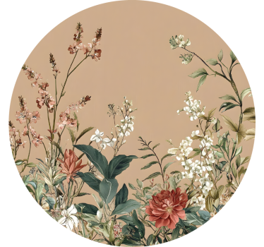 Adesivo murale santuario floreale cerchio beige - TenStickers