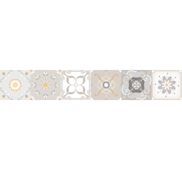 Adesivo per scale piastrelle portoghesi beige - TenStickers