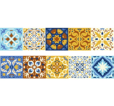 Adesivo per scale piastrelle spagnole colorate - TenStickers