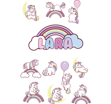 Adesivo per finestra unicorni e arcobaleni - TenStickers
