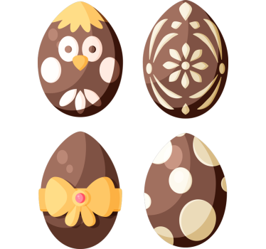 Adesivo per vetrine uova di pasqua di cioccolato - TenStickers