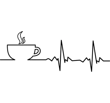 Sticker caffè battito - TenStickers