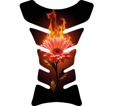 Adesivo per moto fiore fiammeggiante - TenStickers