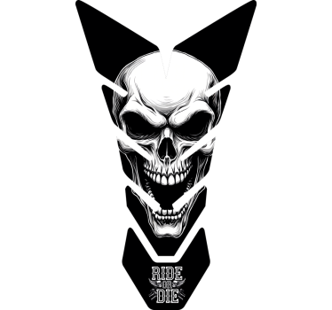 Adesivo per moto teschio bianco - TenStickers