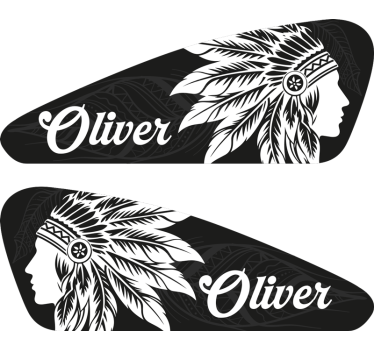 Adesivo per moto capo indiano - TenStickers