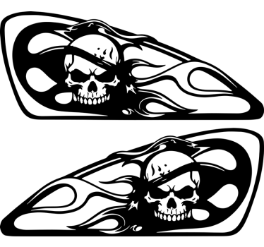 Adesivo per moto teschio nel fuoco - TenStickers