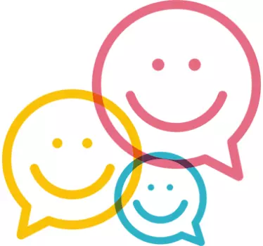 Adesivi fumetti colorati sorrisi - TenStickers