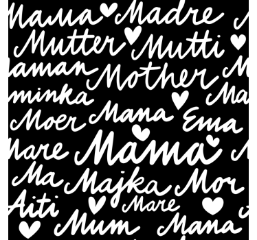 Adesivo per vetrine modello di parole calligrafiche della madre - TenStickers