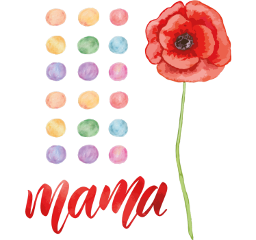 Adesivo per vetrine madre con papavero rosso - TenStickers