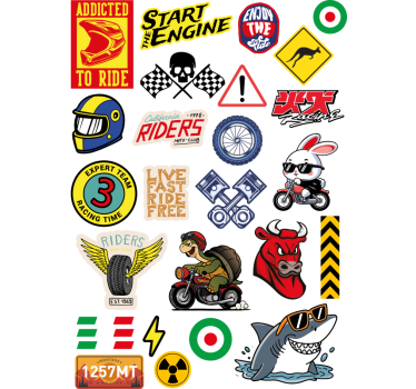 Adesivo per moto pacchetto di progettazione di bombe - TenStickers