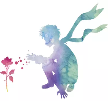 Adesivo Piccolo Principe e fiore - TenStickers