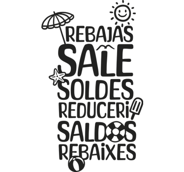 Adesivo saldi lingue estive - TenStickers