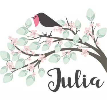 Adesivo infantile uccellino personalizzabile - TenStickers