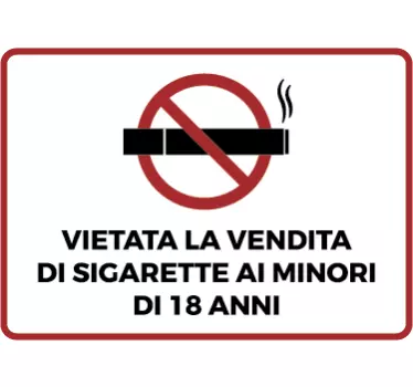 Adesivo vietata la vendita di sigarette - TenStickers