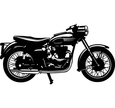 Adesivo silhouette moto antica - TenStickers
