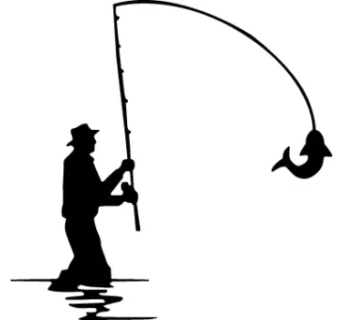 Adesivo decorativo silhouette pescatore - TenStickers