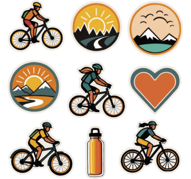 Adesivo per bici set di cicli casuali - TenStickers