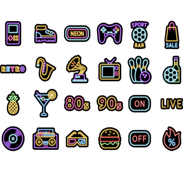 Adesivo per bici set al neon - TenStickers