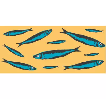Adesivo murale decorativo sardine - TenStickers
