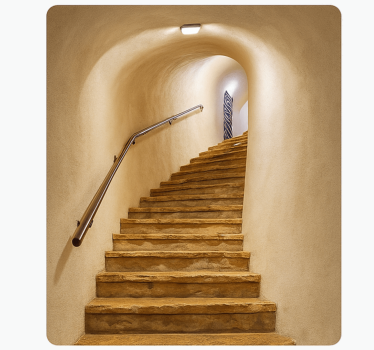 Adesivo per porta scale di caverna realistiche - TenStickers